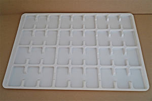 Venta al por mayor de bandejas de plástico reutilizables personalizadas con divisiones bandeja de plástico blanco para la venta - Product Image 2