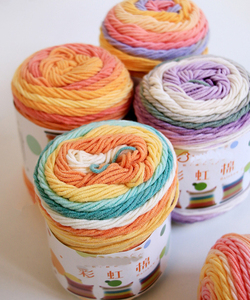 Boyalı karışımlı süt pamuk ipliği 5 Strand kek topu gökkuşağı küme eşarp el yapımı DIY yün örgü çanta oya için - Product Image 2