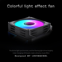 Lovingcool RGB 2 Tubo de calor CPU Ventilador de refrigeración Aluminio Gaming PC 90mm Procesador Disipador de calor Radiador Ventilador Efecto de iluminación multicolor