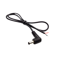 Câble d'alimentation à angle droit DC 3511/35135/4017/47517 avec fiche mâle à extrémité ouverte, connecteur cylindrique 4.0*1.7MM, isolation PVC, 0.6kV, 16-30A