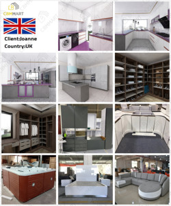 Cbmmart tùy chỉnh rắn gỗ tủ bếp màu xám Tủ đảo đơn vị thiết lập hiện đại ván ép tủ bếp - Product Image 6