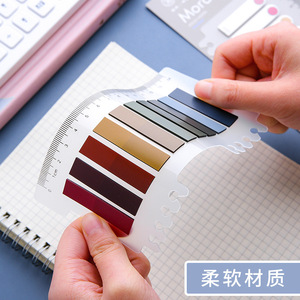 Morandi Color Sticky Notes Index Tab Stickers Tearable Waterproof Fluorescent Markers For Student Loose Leaf Index Tabs - Product Image 3