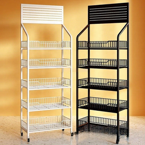 סופרמרקט תצוגת מתלה מדף אחסון בקומה לעמוד עבור חנויות נוחות מארגן פירות ממתקים תוצרת סין - Product Image 1