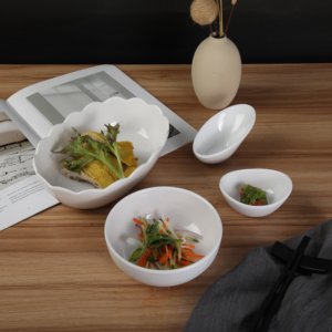 Nouveau Design créatif en forme de fleur mélamine bol irrégulier en forme de <span class=keywords><strong>bateau</strong></span> bol à salade à dessert unique - Product Image 2