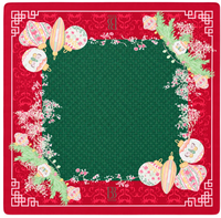 Tapis de Mahjong Floral Vintage de Noël, Tapis de Mahjong Doux Anti-Bruit pour Soirée de Jeu en Famille