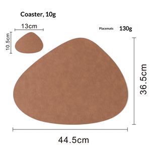 Set de table en cuir double face à motif vachette, ovale, isolant thermique, pour la maison/le <span class=keywords><strong>restaurant</strong></span>, personnalisable - Product Image 5