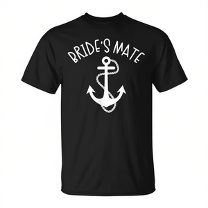 Camiseta para despedida de soltera con diseño de ancla Bride's Mate, color negro, talla mediana - Product Image 2