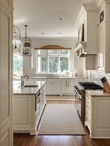 Muebles de Cocina de Estilo Tradicional de Lujo, Color Blanco, Impermeables, Juego de Armarios de Madera Maciza para Apartamento - Product Image 4