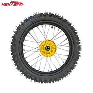 Off-road <b>motorcycle</b> 60/100-14 inch aluminum CNC hub core 80/100-12 inch front and rear <b>wheels</b> and tires - Product Image 2