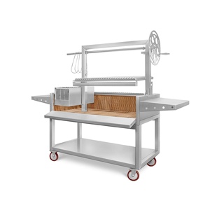 Sistema de elevación de trinquete y trinquete de carbón Tagwood Parrilla de barbacoa argentina de acero inoxidable - Product Image 2