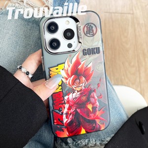 2023 nuevo diseño figuras <span class=keywords><strong>de</strong></span> Anime <span class=keywords><strong>Goku</strong></span> funda protectora <span class=keywords><strong>de</strong></span> cámara galvanizada Cool IMD cubierta Color plata para Iphone 14 Pro Max OPP Bag - Product Image 6