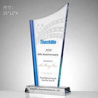 Trophée en verre cristallin personnalisé, gravé au laser, écologique, avec coffret cadeau pour événements sportifs d'entreprise