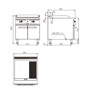 Fabricant professionnel d'équipement de cuisine de restaurant et d'hôtel cuisinières d'acier inoxydable de 6 brûleurs avec le <span class=keywords><strong>four</strong></span> à pizza <span class=keywords><strong>électrique</strong></span> - Product Image 6