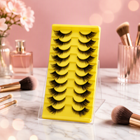 Cils noirs spectaculaires en vrac, lot de 10 paires, pour cils en bande bouclés, sans cruauté animale, réutilisables, pour mariages, studios et boutiques de cosmétiques