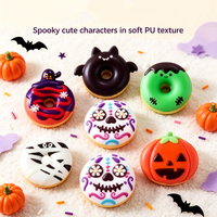 Jouet Squishy en PU à Remontée Lente en Forme de Donut d'Halloween, Fantôme, Chauve-souris, Momie, Citrouille, Anti-stress à Presser, Jouet Fidget, Décoration de Fête pour Enfants, Cadeau