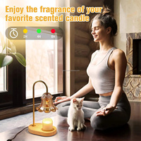 Nouveau design Brûleur d'encens électrique Lampe de table en bois et céramique Chauffe-cire en verre Aromathérapie Parfum Bougie parfumée Métal