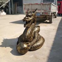 Fontaine d'animal de jardin grandeur nature pour extérieur Sculpture en fibre de verre en résine Dragon chinois réaliste Statue personnalisable