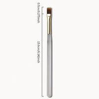 Pinceau à ongles plat personnalisable avec manche en acrylique et poils élastiques pour salon et manucure DIY à domicile