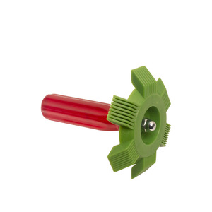 Peigne à disque en plastique vert avec brosse pliante bleue pour le nettoyage en profondeur des climatiseurs, outils de nettoyage - Product Image 4