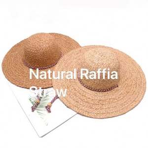 2024 Summer New Arrival Fashion Designer Women Beach <b>Sun</b> <b>Hat</b> Natural Raffia Wide Brim <b>Floppy</b> Straw <b>Hat</b> With Chin Rope - Product Image 2