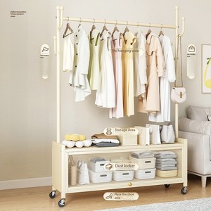 Perchero de Ropa <span class=keywords><strong>para</strong></span> Dormitorio, Perchero Móvil Simple <span class=keywords><strong>para</strong></span> el Hogar, Almacenamiento Integrado, Perchero a Prueba de Polvo - Product Image 2