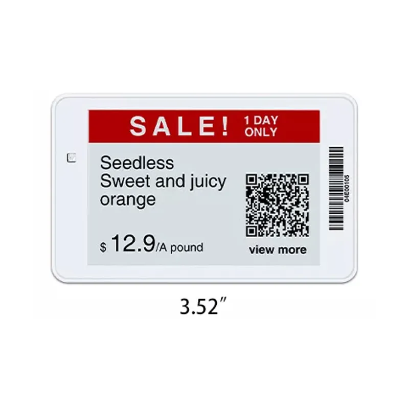 Cheap Supermarket Price Tag Digital Electronic Shelf Label 3.52in ESL E-ink E-paper Display Electronic Shelf Label For Walmart