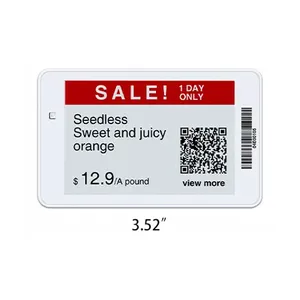 ราคาถูกซูเปอร์มาร์เก็ตราคาป้ายดิจิตอลอิเล็กทรอนิกส์ชั้นวางฉลาก3.52in ESL E-Ink E-กระดาษแสดงอิเล็กทรอนิกส์ชั้นวางฉลากสำหรับ Walmart