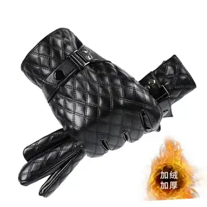 Gants en cuir jacquard noir décontractés chauds d'hiver pour hommes de haute qualité Soccer Max Pro OX-G-GK-001 pour conduite en plein air avec écran tactile - Product Image 5