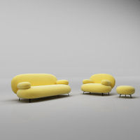 Canapé de salon en tissu nordique et laine d'agneau, style créatif et minimaliste, couleur crème, pour petits appartements, luxe léger