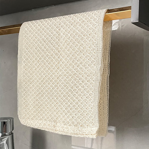 Japanese Style Cotton Bath Towel 21x100cm Breathable Soft For Washing Bathing Back Scrubbing Beige Polyester Cotton <b>Blend</b> - Product Image 1