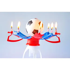 新设计定制足球音乐生日蜡烛批发足球音乐生日庆典蜡烛