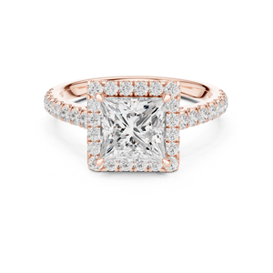 Ethnic <b>Solitaire</b> Halo Princess Engagement 2 Carat Lab Grown Diamond IGI Certified <b>Ring</b> 925 Sterling <b>Silver</b> Wedding Party - Product Image 3