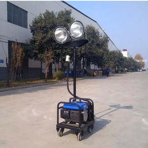 Mobile Light Tower <b>Halogen</b> <b>Bulbs</b> E27 Steel Base AC Power White Light Engineering Site Lighting - Product Image 1