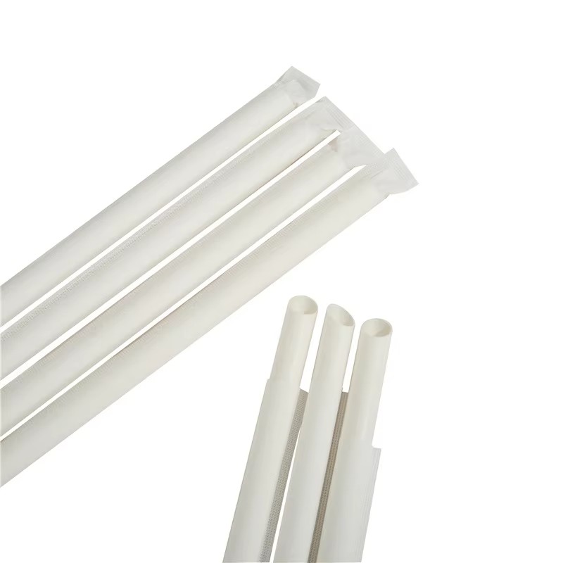 Eco-Friendly Disposable Kraft Paper Straws Biodegradable Bubble Tea Straws Individually Wrapped for Camping
