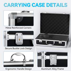 Étui professionnel de voyage personnalisé en aluminium noir avec grille DIY – Échantillon gratuit - Product Image 2