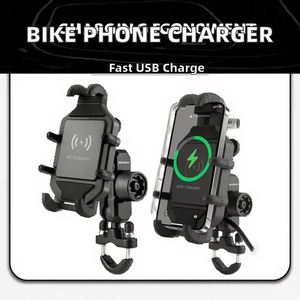 USB QC3.0 Fast <b>Charging</b> <b>Wireless</b> Charger ABS Material Motorcycle Bike for Bicycle Phone Holder <b>Stand</b> Supports Mobile Cell Phone - Product Image 2