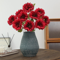 Promo Besar-besaran Grosir Pabrik Bunga Gerbera Artificial 10 Tangkai Warna Musim Gugur untuk Dekorasi Rumah, Pernikahan, dan Acara, Rangkaian Bunga