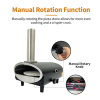Four à pizza rotatif en acier inoxydable de 12 pouces pour l'intérieur et l'extérieur avec combo gaz-granulés
