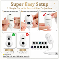 Mini Proyector de Galaxia DIY, Proyector USB con Luces LED para Dormitorio, Sala de Juegos, Cine en Casa, Proyector de Estrellas, Regalo