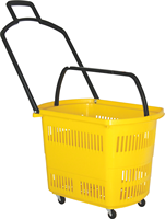 Caddie de courses multifonctionnel pas cher à poignée unique en plastique pour supermarché