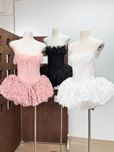 <span class=keywords><strong>Abbigliamento</strong></span> Femminile Casual di Alta Qualità per Feste, Nuovo Prodotto Elegante con Spalle Scoperte a Lisca di Pesce, Fiori e Effetto Snellente, Gonna Naturale per Uso Quotidiano - Product Image 6