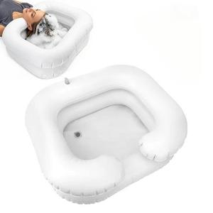 Kit <span class=keywords><strong>de</strong></span> Lavabo Inflable para Champú con Bomba <span class=keywords><strong>de</strong></span> Pie, Bolsa <span class=keywords><strong>de</strong></span> Agua, PVC Ecológico, Lavabo Portátil Antisalpicaduras para Personas Mayores Postradas en Cama - Product Image 2