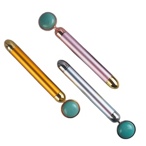 Rouleau pour le visage et les yeux, <span class=keywords><strong>masseur</strong></span> électrique <span class=keywords><strong>vibrant</strong></span>, vert, en Jade, Aventurine, petite tête - Product Image 2