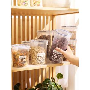 Recipientes Herméticos SealPot para Almacenamiento de Alimentos, 800 y 1500 ml, Cilíndricos de Plástico, Apilables, para Granos, Snacks, Uso en Refrigerador - Product Image 3