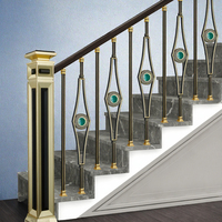 Balustrades d'escalier en verre réglables en aluminium personnalisables, style Baroque, résistantes à la rouille, écologiques, anti-pourriture, garantie 3 ans