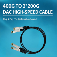 400G ila 2X200G QSFP-DD 2xQSFP56 DAC Yüksek Hızlı 5G Bakır Kablo 1m/2m/3m Pasif Doğrudan Bağlantılı Tak ve Çalıştır Veri Merkezi