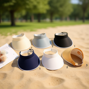 Visera de Color Sólido, Protección Solar, Unisex, Uso en Exteriores, Visera Ajustable, 100% Poliéster, Verano, Adulto - Product Image 2