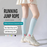 Chaussettes de compression respirantes pour le sport, chaussettes de mollets athlétiques, chaussettes élastiques à pression pour l'été