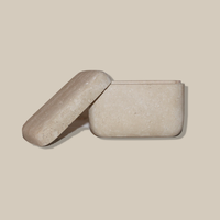 Stonekocc Wabi-Sabi boîte en marbre naturel avec couvercle travertin pierre Table de chevet coiffeuse boîte pour écouteurs décoration de la maison