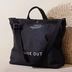 Grand sac fourre-tout en toile de coton naturel de grande taille pour femmes avec logo personnalisé pour les fêtes et les achats de cadeaux - Product Image 3